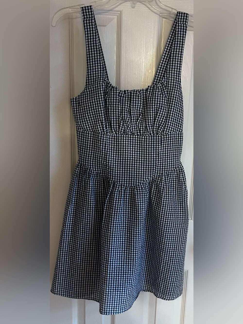 Hesperus Brand- Sleeveless Black & White Gingham Mini Dress